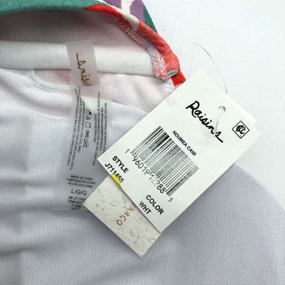 Raisins Womens Tropical Print Strappy Tankini Swim Top Pink Green Size L - Picture 5 of 5